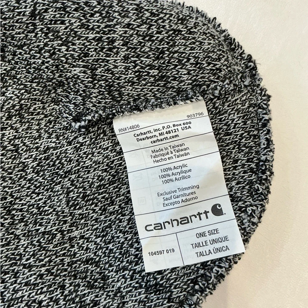Carhartt Marled Black & White Cuffed Beanie